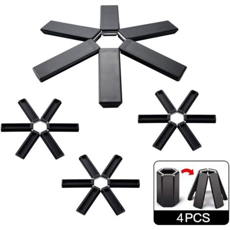 4pcs Pliable Pad Antidérapant D'isolation Thermique, Maniques de Cuisine lavables Protecteurs de Poêle, Ouvre-Pots et sous-Verres Tapis de Cuisine pour la Cuisine et Salle à Manger