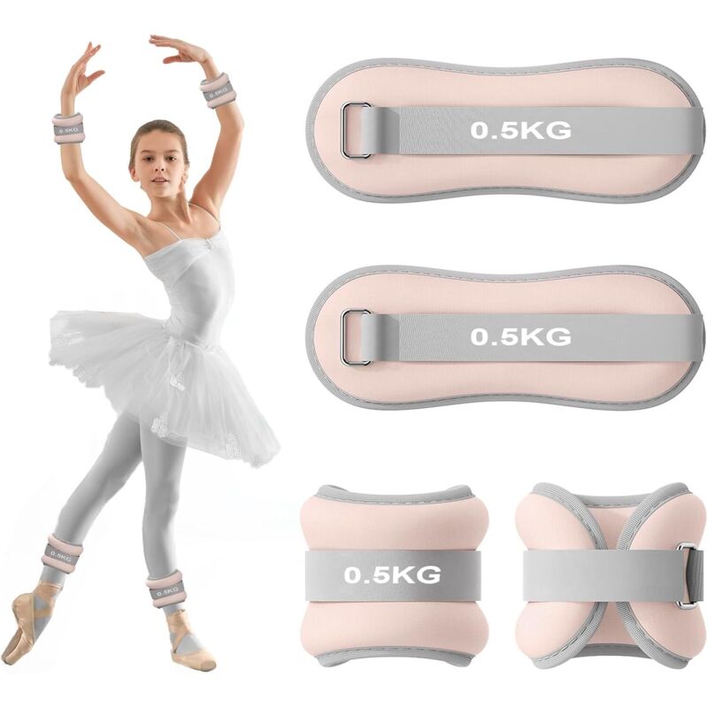 4PCS Poids Cheville, Poids Poignet, Leste Cheville, Ankle Weights, Bracelet Lesté, Poids Pilates, Poids Cheville et Poignet pour Pilates, Yoga,