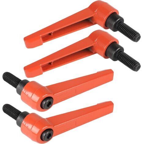 4pcs Poignées de Serrage Réglables M8-20mm, Vis avec Poignée de Serrage M8, Levier de Serrage Rapide en Acier, Orange