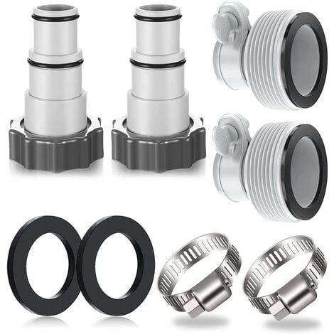 AOUGO 4PCS Pool Hose Adapter, Pool Adapter, Intex Pool Adapter, Pool Hose Adapter, Pump Hose Adapter, Pool Hose Connector Ø 32 and 38 mm
