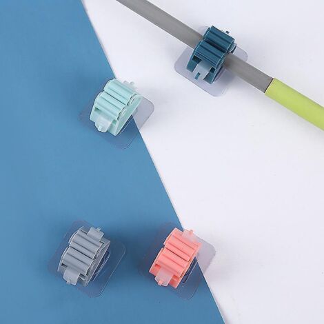 4pcs-porte-balai, Pince  Balai Auto-adhsive Sans Perage, Anti-drapant, Support Mural Pour Vadrouille, Salle De Bain, Crochet Mural Pour Vadrouille