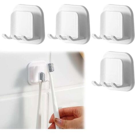 4Pcs Porte Brosse à Dents, Support Brosse a Dent Electrique, Porte Brosse à Dents Murale sans PerçAge Auto-Adhésif, Porte-Brosse à Dents Mural pour Salle de Bain et Cuisine