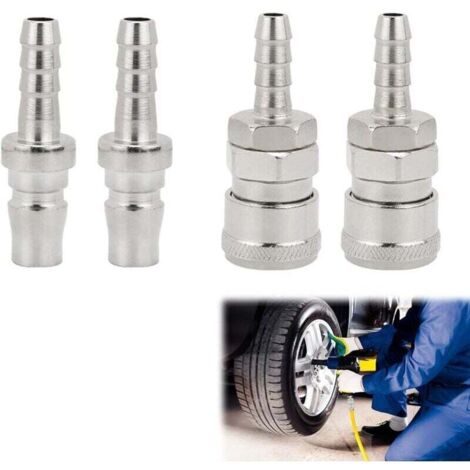 4Pcs Raccord Rapide Air Comprimé,Pneumatique d'Air Kit Compresseur,Embout Pneumatique Embout,8mm Raccord Rapide Pneumatique Cou