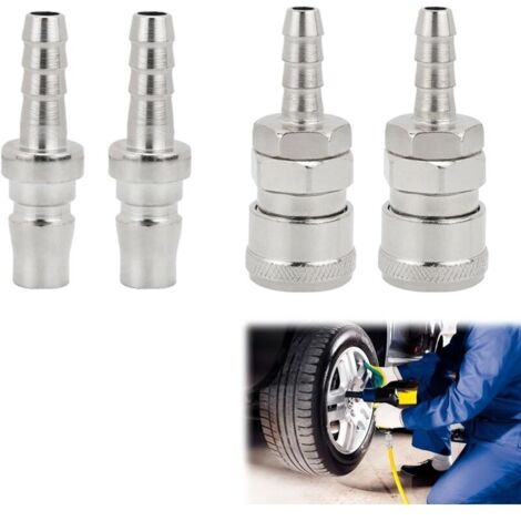4Pcs Raccord Rapide Air Comprimé,Pneumatique d'Air Kit Compresseur,Embout Pneumatique Embout,8mm Raccord Rapide Pneumatique Coupleur,Tuyau Air Comprimé du Connecteur Mâle et Femelle