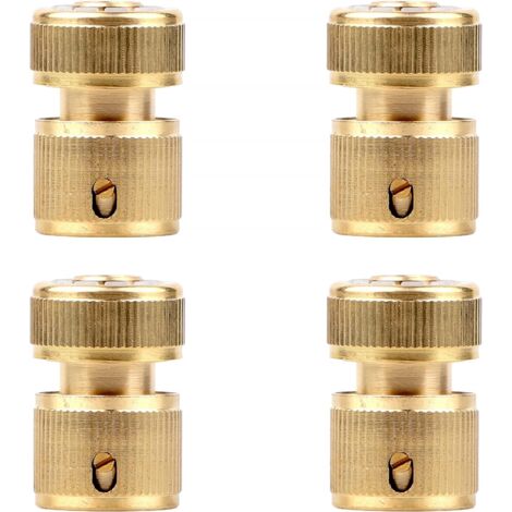4PCS Raccord Tuyau D'arrosage en Laiton Massif pour Robinet Cuisine Jardin, 1/2" Quick Connectors