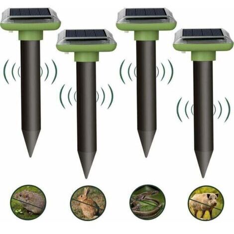 4pcs Répulsifs Anti-Taupes,Répulsif Taupe Solaire,répulsif Serpent Ultrason ,ultrasons borne pour Taupes, Gopher,pour Taupes Serpents campagnols Gophers et Autres Répulsif Animaux,de