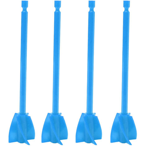 4Pcs Resin Mixer Paddles Strong Uniform Mixing 5 Blades Reusable Paint Mixer Drill Attachment Blue