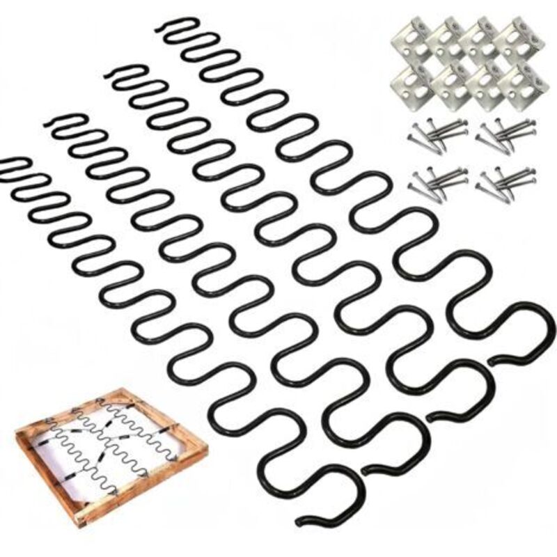 4pcs Ressorts de Rechange pour canapé, Kit de réparation de Ressorts de canapé, Sofa et Meuble de Rembourrage, Clips à Ressorts et Vis fourni,