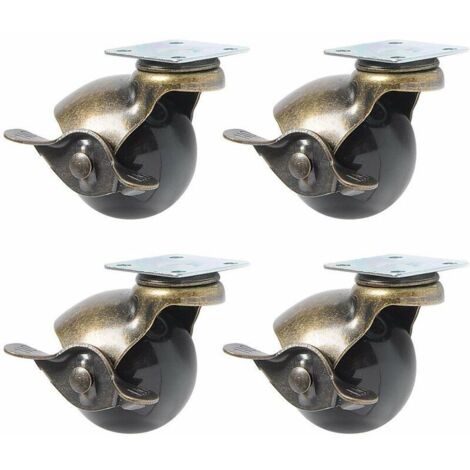 4Pcs roulette à roulettes pour pieds de meuble (1.5inch (40mm) - avec frein)