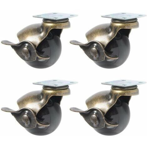 4Pcs roulette à roulettes pour pieds de meuble (1.5inch (40mm) - avec frein)