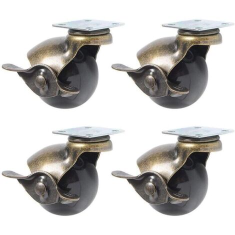 4Pcs roulette à roulettes pour pieds de meuble (1.5inch (40mm) - avec frein)