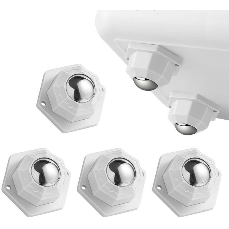 Basetbl - 4pcs Roulette Charge Lourde, Roulettes Blanches à Billes pour Forte Charge Charge 200kg, Roulettes à Billes pour Meubles, Roulettes