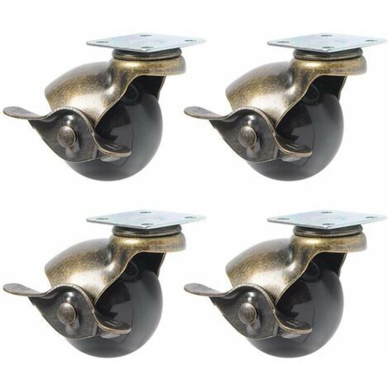 Ersandy - 4Pcs roulette à roulettes pour pieds de meuble (1.5inch (40mm) - avec frein)