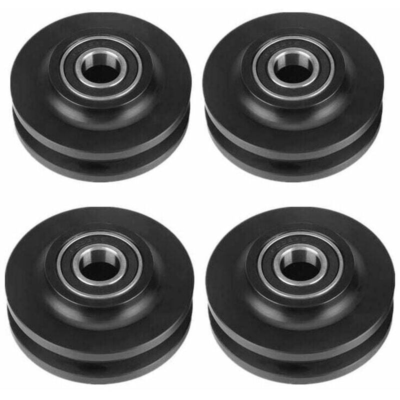 4Pcs Roulettes Coulissantes Roues de porte Grange Placard Armoire Quincaillerie Cabinet Fenêtre Poulie Coulissante