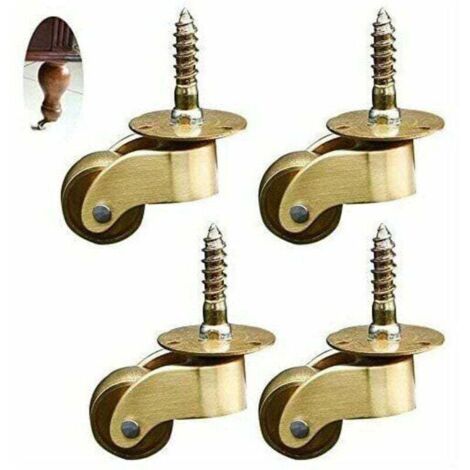 4pcs roulettes pivotantes, roulettes pour Meubles en Laiton, roulettes de Transport,roulement Silencieux, pour Meubles, appareils & équipements,-