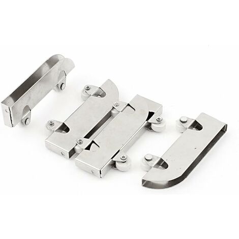 4pcs roulettes porte coulissante verre Double roues Acier inoxydable 5 mm