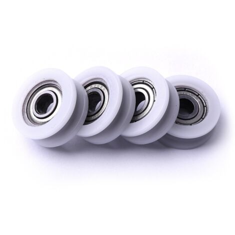 4pcs Round Groove Nylon Poulie Roues Rouleau pour Slide Gate/Angle Bar/Tiroirs, 8x30x10mm