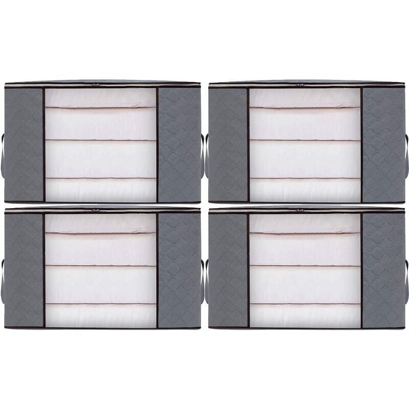 SNQ - 4pcs Sacs de Rangement Vêtement Grand Boite Rangement Cartons Déménagement pliable Housse Couette pour Couverture Jouet Vêtement