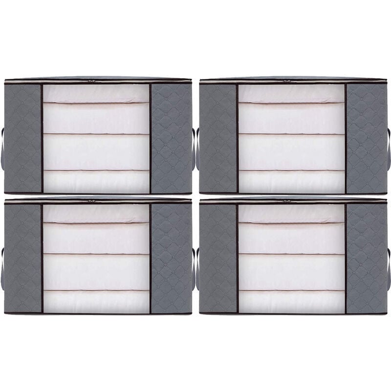 4pcs Sacs de Rangement Vêtement Grand Boite Rangement Cartons Déménagement pliable Housse Couette pour Couverture Jouet Vêtement