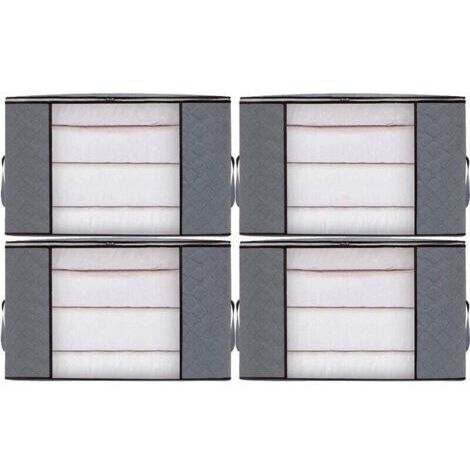 4pcs Sacs de Rangement Vêtement Grand Boite Rangement Cartons Déménagement pliable Housse Couette pour Couverture Jouet Vêtement