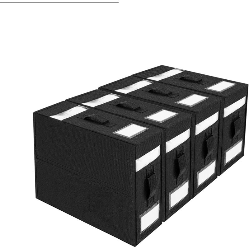 Hoerfuriy - 4pcs Sacs de Rangement Vêtement -Noir - 32x38x11.5cm - Pliable - Fenêtre transparente