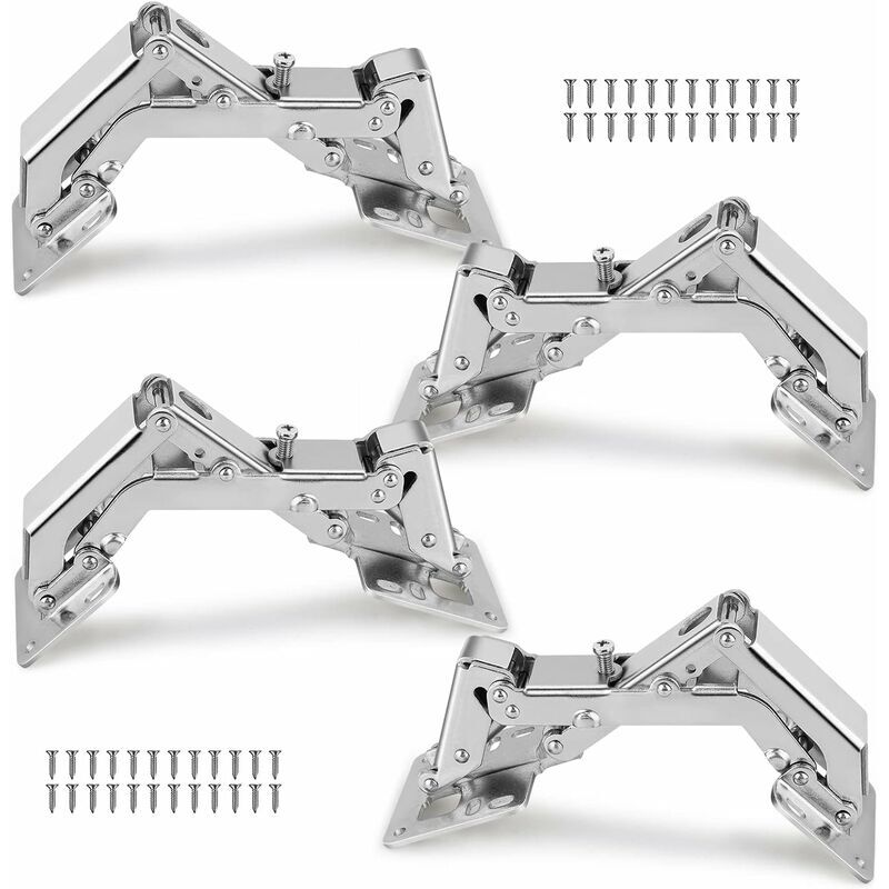 Aiperq - 4pcs Screw-on Hinge Spring Opening Angle Cabinet Hinge 165° Door Hinges for Cabinet Door Repair Furniture Hinges for Wooden Doors