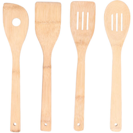 4Pcs/Set Cooking Spoon Square Spatula Circular Slotted Spatula Kitchen Utensil for Home