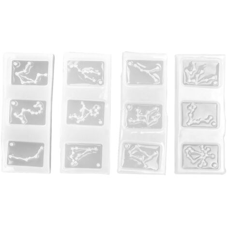 4Pcs/Set Silicone Sign Pendant Mould No‑Punch Pendant Jewelry for Home Kitchen DIY Use