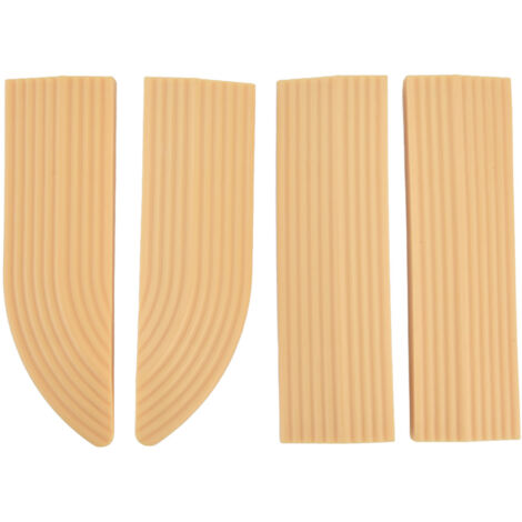 4PCS Seuil de Porte Universel en Caoutchouc, Protection pour Porte et Escalier, Facile à Assembler, Couleur Beige