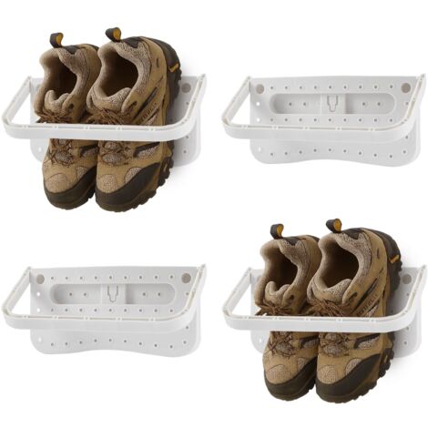4Pcs Shoe Slots 27.9X14.5X2CM Wall Mounted Shoes Rack Shoe Holder Foldable Campervan Storage Ideas Wall Mounted Shoe Rack Hanging Shelf Door Shoes Hangers for Entryway Over the Door Shoe Hangers