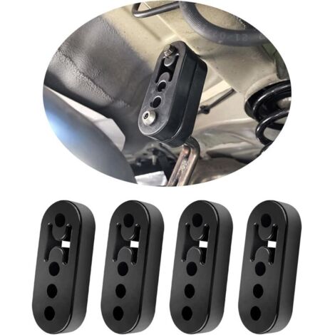 4PCS Silent Bloc Caoutchouc 4 Trous,Silent Bloc Echappement Réglable Renforcé pour Protéger le Système Échappement,Silencieux Echappement Anti Vibration Accessoire Voiture (4PCS)