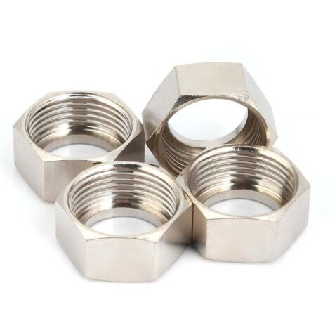 4pcs Soufflet 3/4inch 3/4 Hex Nuts for Water Heater Corrugated Hose 20mm (4pcs Copper Plating)--