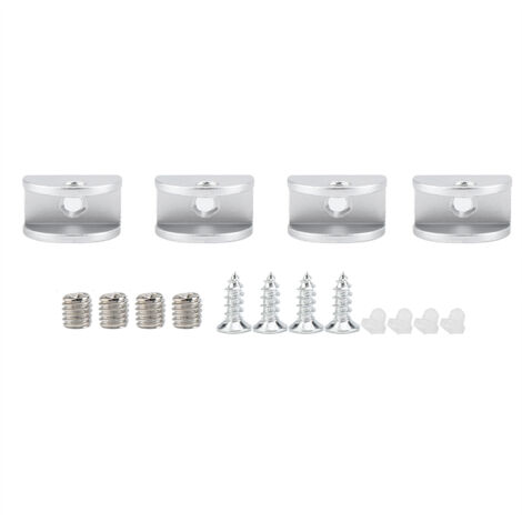 4Pcs Space Aluminum Glass Clamp Holder Window Fixing Clip Arc Bracket for Thickness 5-8mm S