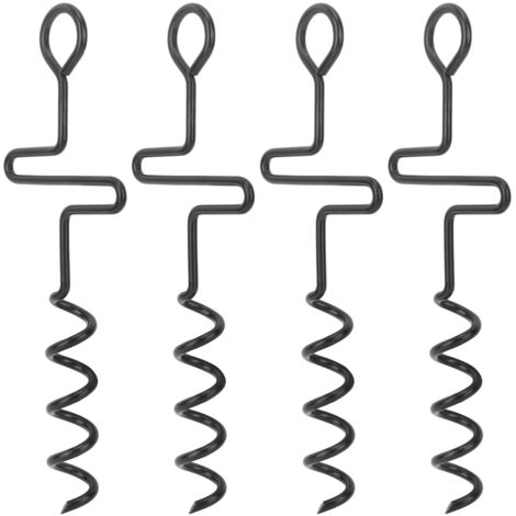 4PCS Spiral Tent Tacks Iron Stable Spiral Type Heavy Duty Spiral Tent Stake for Tent Trampolines Garden Fence