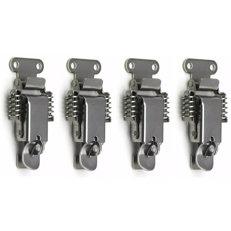 Cyslmuk - 4pcs Stainless Steel Keyhole Clamp Latch Lever Lock Box Latch Lever Hasp Door Hasp Hinge Lock Spring Catch Hinge Lock