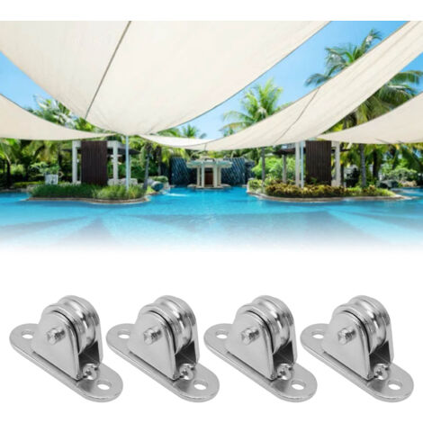 UGREAT 4pcs Stainless Steel Small Pulley Block Silent Pulley Cylindrical Wall Fixed Pulley for DIY Equipment Sliding Door Sliding Rope