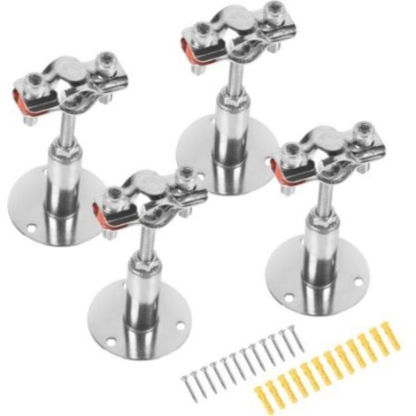 4pcs Support Tuyaux Réglable pour Φ19-22mm, Pince de Support Tube à Montage Mural en Acier Inox avec 12pcs vis et tubes d'expansion, Collier de Serrage Plafond pour la Fixation ou de Barres