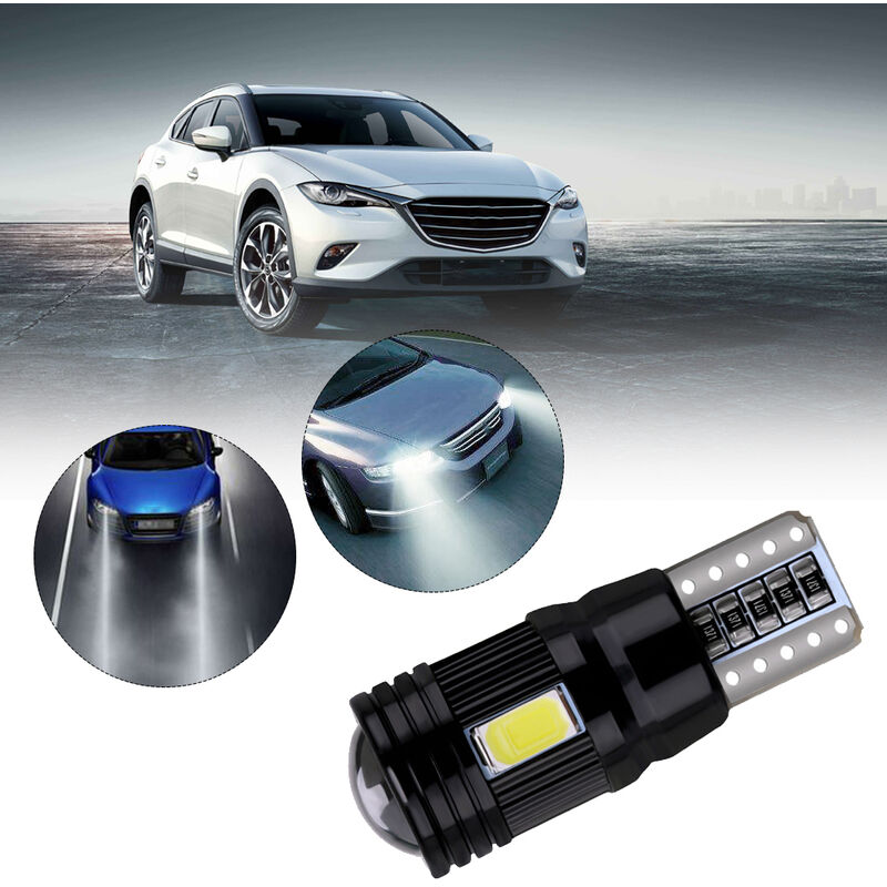 4Pcs T10 Ampoules Led 12V 6Smd 5730 Ampoule Led 6Led Blanc Ultra Lumineux Lampe Pour Interieur De Voiture Dome Citee Avec La Permission De Porte