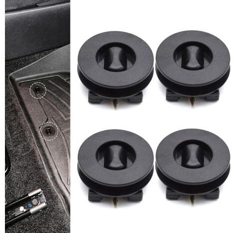 4pcs Tapis de voiture Tapis de fixation Tapis anti-slip Twist Clip en plastique Fixation Fixation Noir Dual Couche Retraite Pinces Porte-pinces