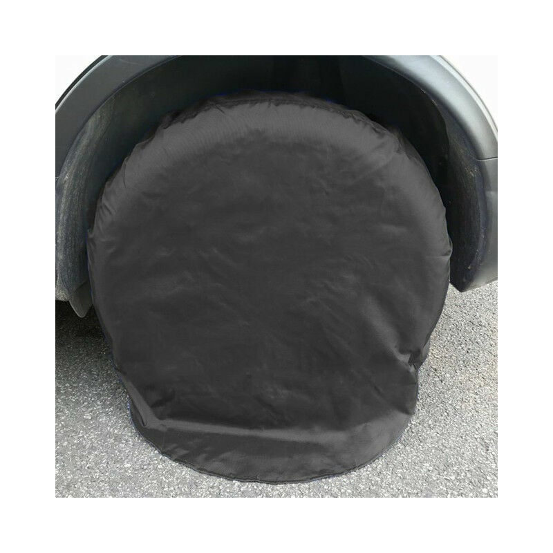 Hoopzi - 4pcs Tire Cover, Polyester Fiber Material Wheel Tire Tire Protective Cover for Car rv suv Truck Trailer Sunscreen Dirt Waterproof Black -72cm