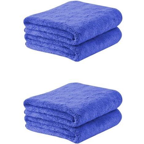 4pcs Tissu microfibur convivial avec des chiffons de polissage sans peluchoires extrêmement absorbants et doux pour le soin de la voiture et de la moto - Microfibuers de voiture - 30 x 30 cm