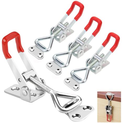 4pcs Toggle Latch Adjustable Clamps 100kg Hold Galvanized Iron for Cabinets Doors Suitcases