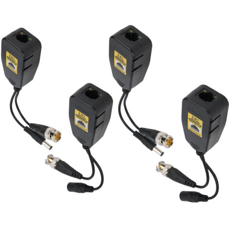 4Pcs Transmetteur Vidéo HD avec Protection Foudre et RJ45 2en1 Compatible HDCVI/TVI/AHD/CVBS 28MP