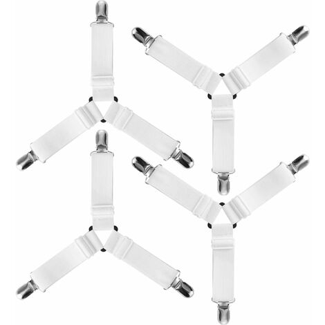 4pcs Triangle Attache Drap Housse Élastique Fixation Sangle de Maintien Réglable pour Literie, Drap Lit, Housse Repassage, Matelas, Canapé
