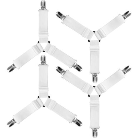 4pcs Triangle Attache Drap Housse Élastique Fixation Sangle de Maintien Réglable pour Literie, Drap Lit, Housse Repassage, Matelas, Canapé