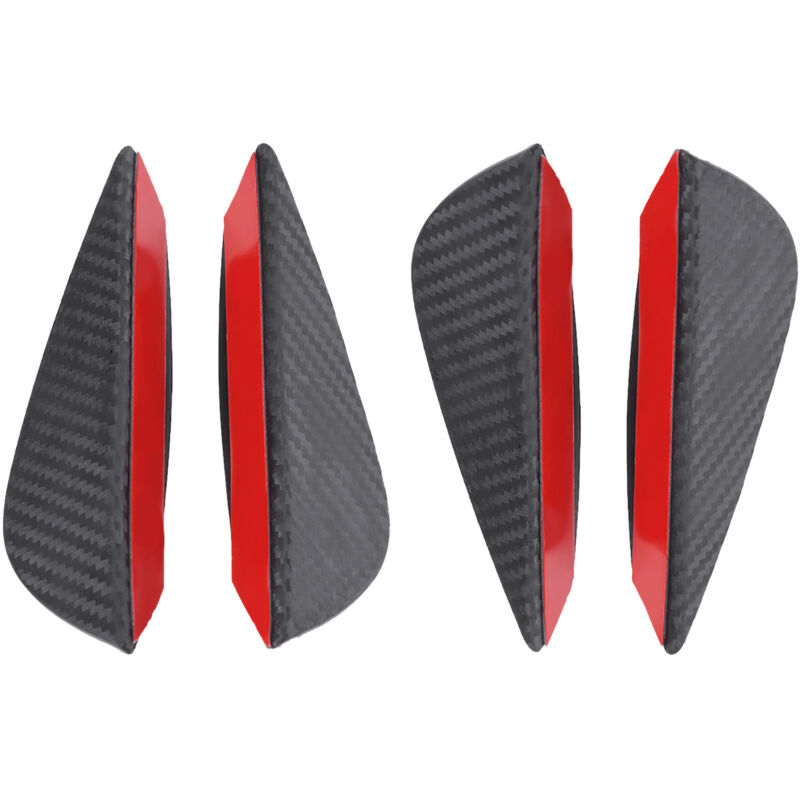 Image of Qiyao - 4Pcs Universal Auto abs Carbon Fiber Front Stoßstange Lip Spoiler