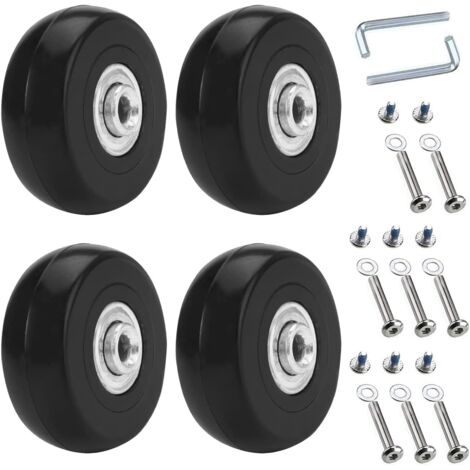 4pcs Universal Suitcase Wheel,50 x18mm Luggage Replacement Wheels,Suitcase Replacement Casters,Luggage Suitcase Wheels,Rubber Metal Suitcase Kit for Suitcase,Hand Trolley,Stroller