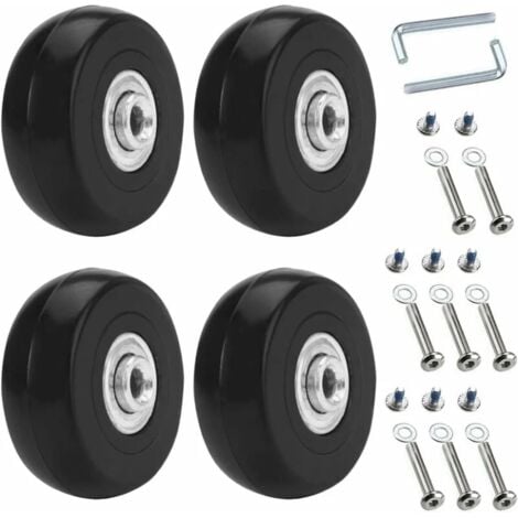 DPZO 4pcs Universal Suitcase Wheel,50 x18mm Luggage Replacement Wheels,Suitcase Replacement Casters,Luggage Suitcase Wheels,Rubber Metal Suitcase Kit for Suitcase,Hand Trolley,Stroller-DP