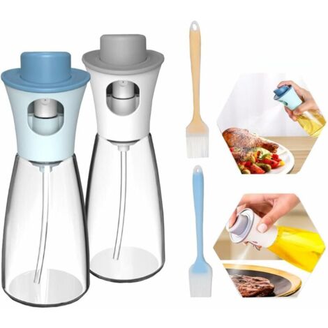 4PCS Vaporisateur Huile Pluvérisateur d'Huile Spray Huile Olive Distributeur Avec Pinceau à Pâtisserie Pinceau De Cuisine Silicone Brosse De Barbecue Pour Cuisine La Cuisson Barbecue Pâtisserie