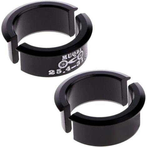 4pcs Vélo Guidon Cale Entretoise Réducteur de Tige en Alliage d'aluminium 25,4mm à 31,8mm Adaptateur de Cale de Guidon de Vélo pour Guidon de VTT, Noir Bicycle Handlebar Shim Adapter
